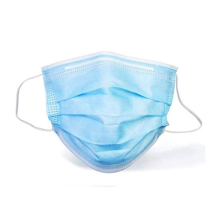 3 Ply Masker Medis Sekali Pakai Tidak Ada Serat Kaca Warna Biru Hypoallergenic