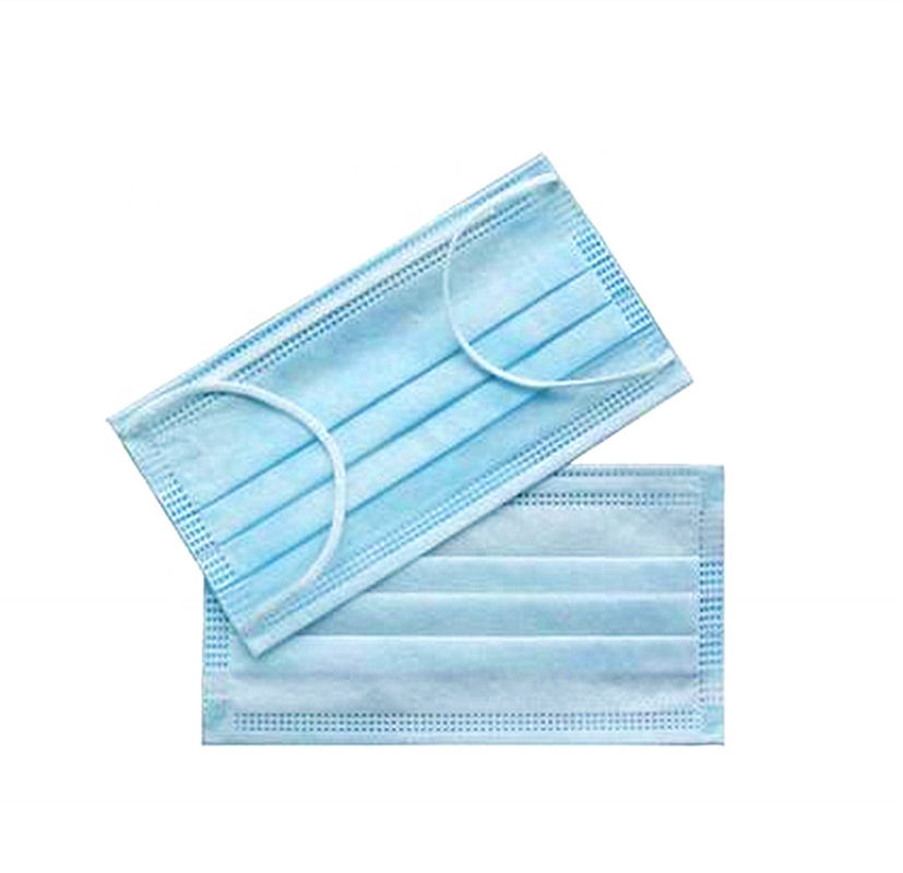 Gaya Pengait Telinga Sekali Pakai Masker Wajah Non Woven Warna Biru Dewasa