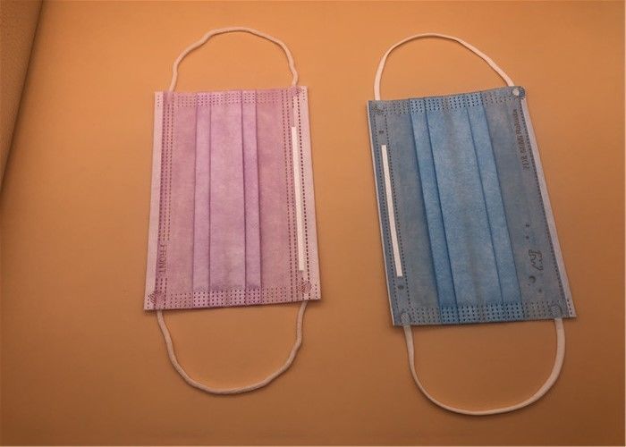 Masker Sekali Pakai Bernapas 3Ply Putih Dengan Dasi Pada Spunlace / Spunbond