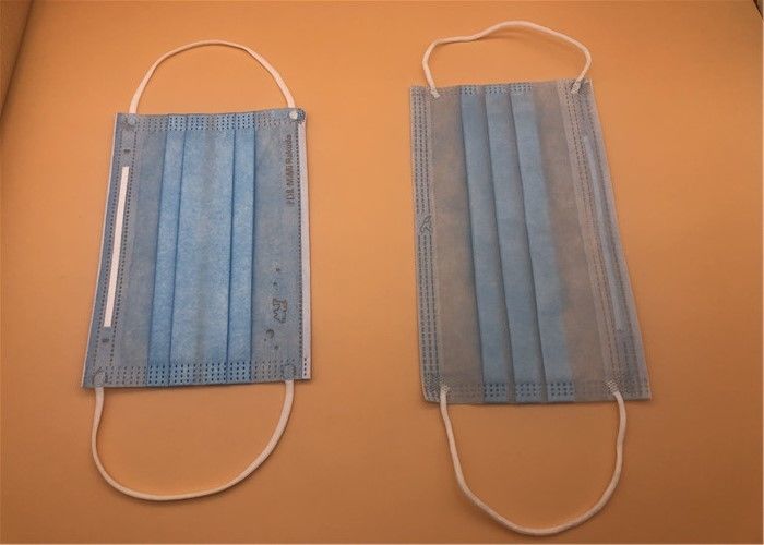 Masker Sekali Pakai Bernapas 3Ply Putih Dengan Dasi Pada Spunlace / Spunbond