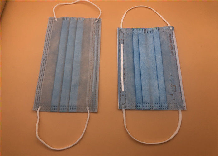Masker Sekali Pakai Bernapas 3Ply Putih Dengan Dasi Pada Spunlace / Spunbond