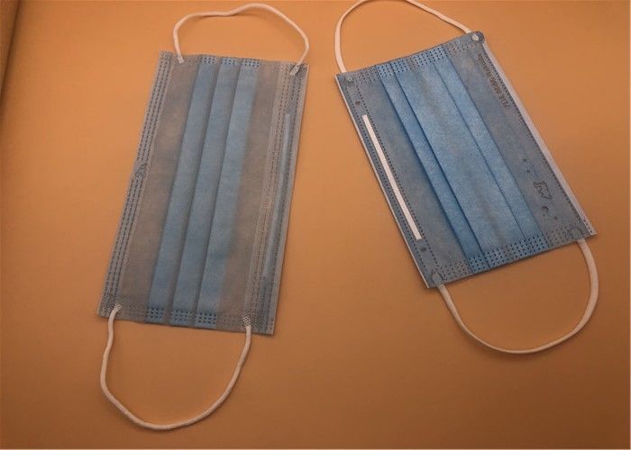 Masker Sekali Pakai Bernapas 3Ply Putih Dengan Dasi Pada Spunlace / Spunbond