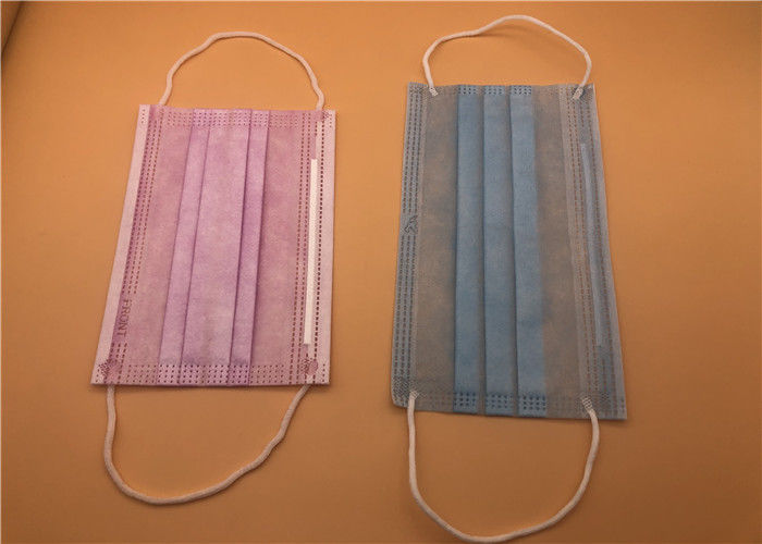 Masker Sekali Pakai Bernapas 3Ply Putih Dengan Dasi Pada Spunlace / Spunbond