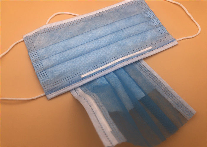 Gaya Pengait Telinga Sekali Pakai Masker Wajah Non Woven Warna Biru Dewasa