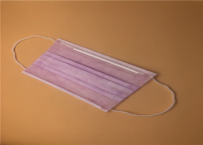 Masker Wajah Pengait Telinga Sekali Pakai Warna Biru Tiga Lapisan Non Woven Dengan Hidung Bar