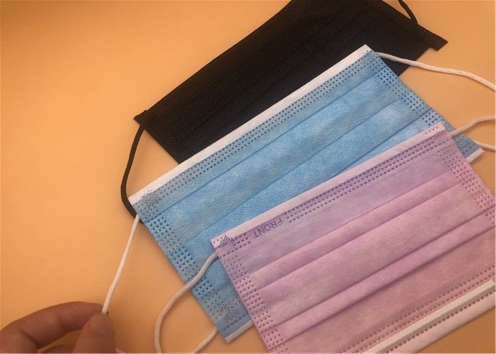 Warna Disesuaikan 3 Ply Masker Bedah Penggunaan Tunggal Pencegahan Debu Membawa Mudah