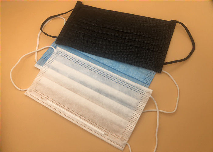 Masker Medis Sekali Pakai 3 Ply Bernapas Dengan Ikat Pada Spun Lace Spun Bond
