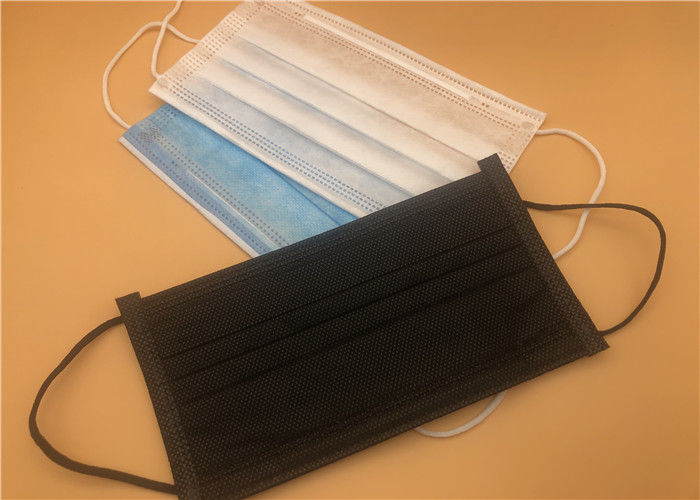 Masker Medis Sekali Pakai 3 Ply Bernapas Dengan Ikat Pada Spun Lace Spun Bond