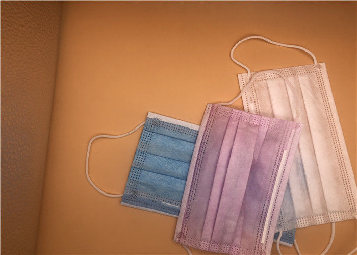 3 Ply Masker Medis Sekali Pakai Tidak Ada Serat Kaca Warna Biru Hypoallergenic