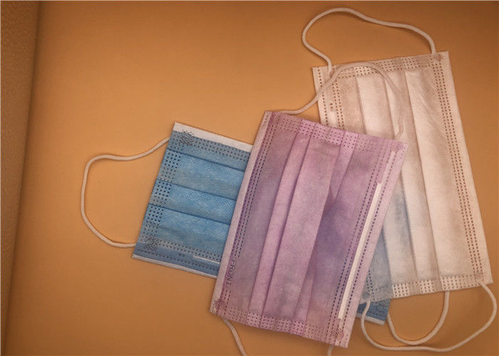 3 Ply Masker Medis Sekali Pakai Tidak Ada Serat Kaca Warna Biru Hypoallergenic